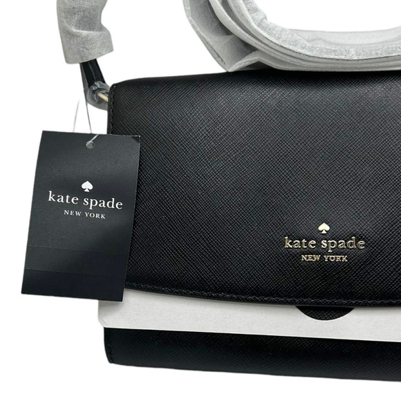 Kate Spade Perry Saffiano Leather Crossbody Bag Wallet Black NWT K8709 Reg $239 - Picture 6 of 7